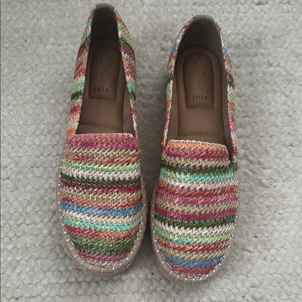 Joie Red and Pink Espadrilles Slip-On Flats Size 7.5 (NWOT)